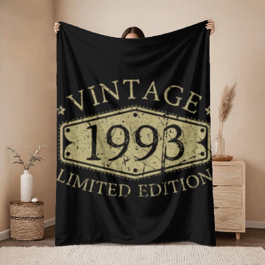 30 Years Vintage 1993 Retro 30th Birthday Throw Blankets
