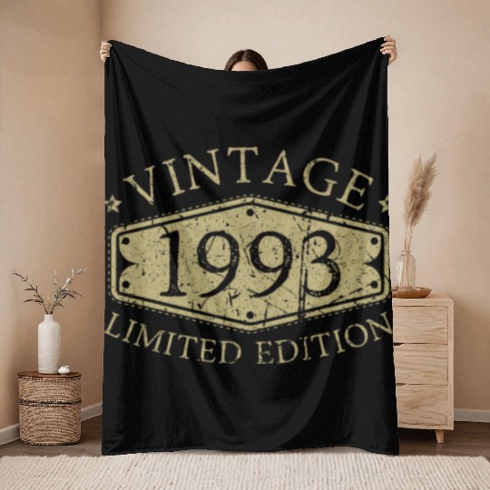 30 Years Vintage 1993 Retro 30th Birthday Throw Blankets