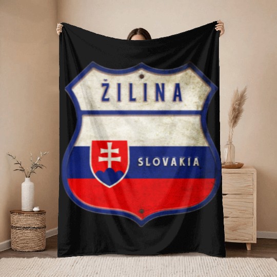 Žilina Slovakia coat of arms flag design Throw Blankets