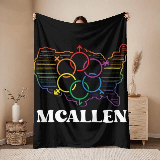 McAllen Pride Month Pride Flag LGBT Community LGBT Throw Blankets