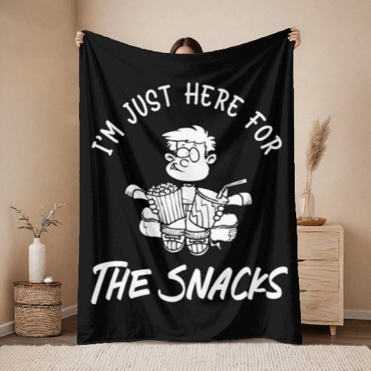 I'm just here for the snacks Throw Blankets