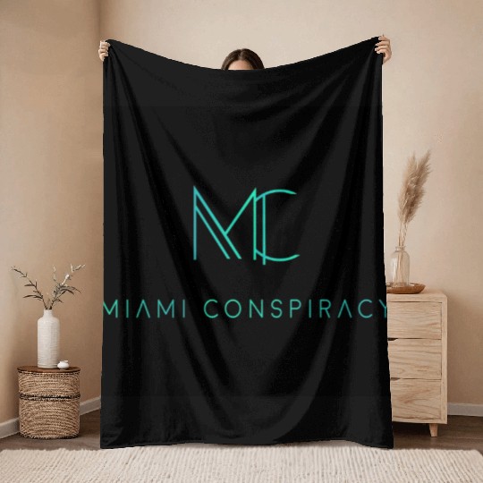 Miami Conspiracy Green Logo Throw Blankets