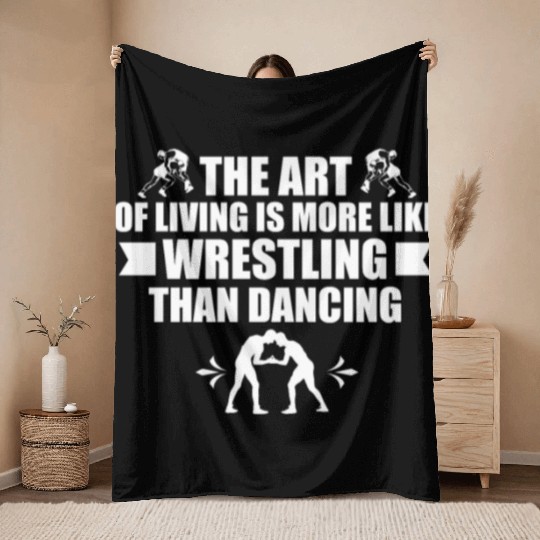 Living Like Wrestling Like Dancing Martial Arts Throw Blankets