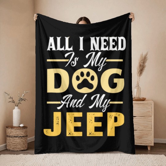 Dog Jeep Lover- For Men- For Women Throw Blankets