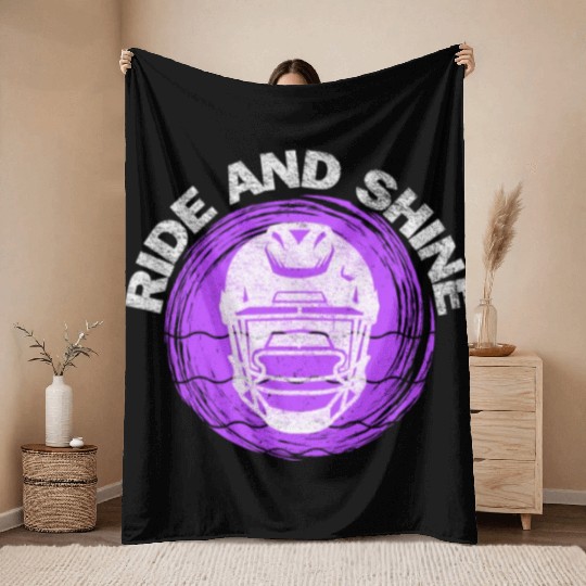 Ride And Shine American Football Men Women Vintage Throw Blankets