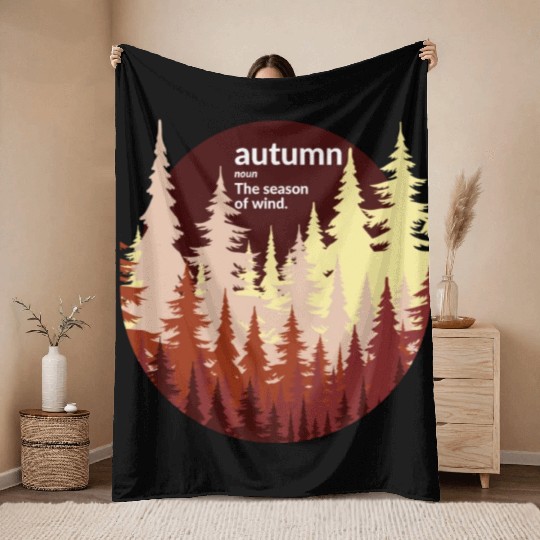 Autumn Forest Sun Throw Blankets