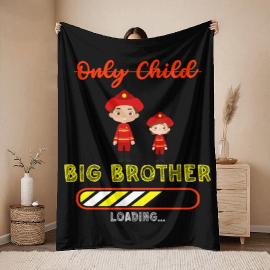 Big brother fire truck fireman Throw Blankets