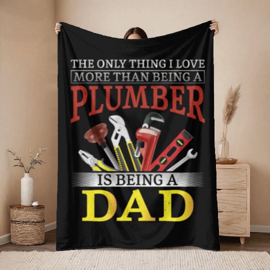 Plumbing Plumber Dad Vintage The Throw Blankets