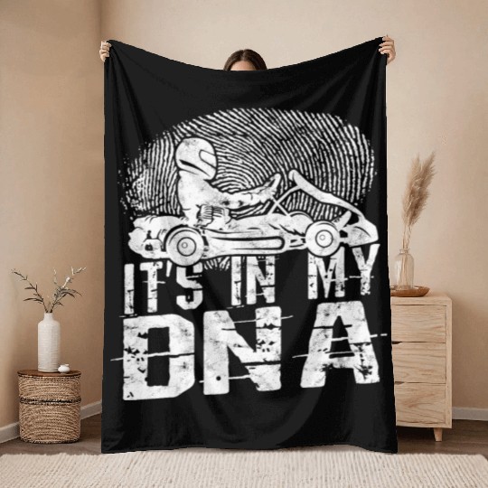 Go Kart Racer Pit Crew Car Racing Karting Throw Blankets