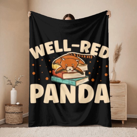 Well-Red Panda Zookeeper Zoogoer Wildlife Bookworm Throw Blankets