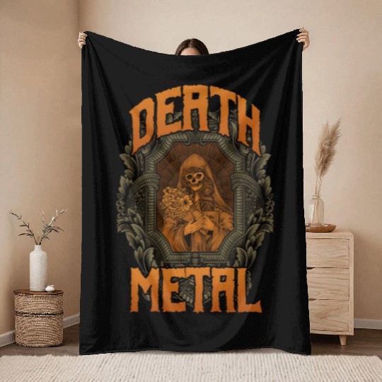 Goth Rock Satan Festivals Death Metal Throw Blankets