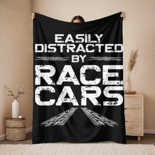 Drag Racing Race Car Vintage Throw Blankets