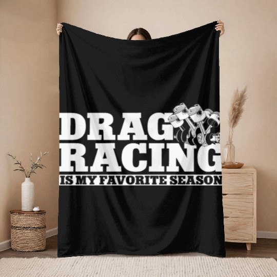 Drag Racing Race Car Drag Racing Throw Blankets