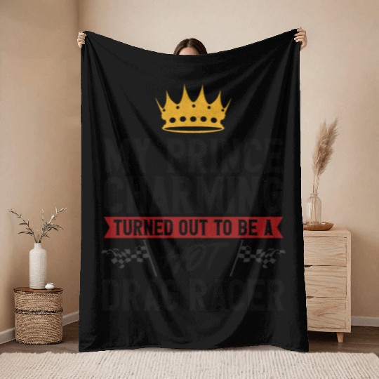 Drag Racing Race Car Girlfriend Throw Blankets