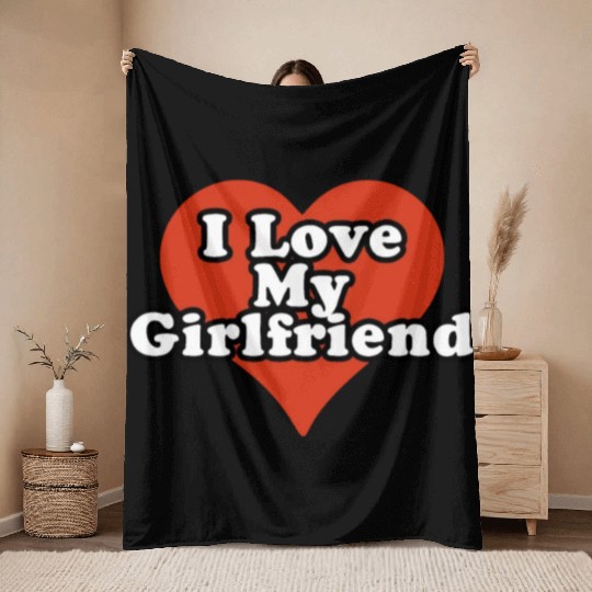 I love my gf. Throw Blankets