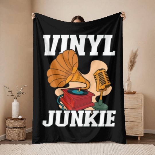 Vinyl Records LP Collector Record Lover Audiophile Throw Blankets