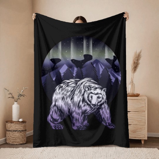 Alaska Gift USA Natur Bär Denali Grizzly Wald Throw Blankets