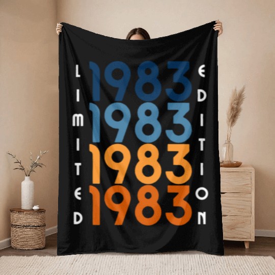 40 Years Vintage 1983 Retro 40th Birthday Throw Blankets