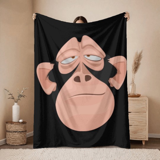 Monkey face Throw Blankets