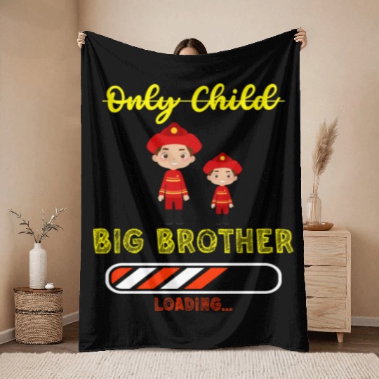 Big brother fire truck fireman 2023 Throw Blankets