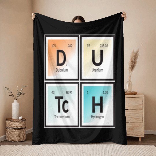 Dutch | Periodic Table of Elements Throw Blankets