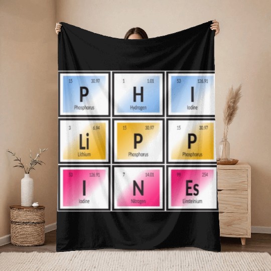 Philippines | Periodic Table of Elements Throw Blankets
