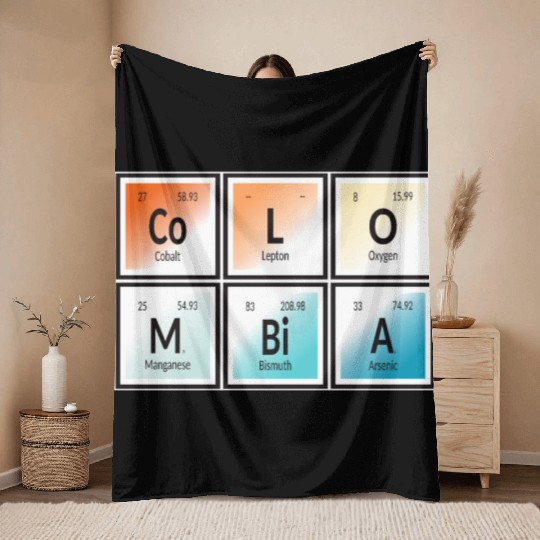 Colombia | Periodic Table of Elements Throw Blankets