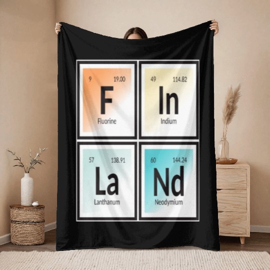 Finland | Periodic Table of Elements Throw Blankets