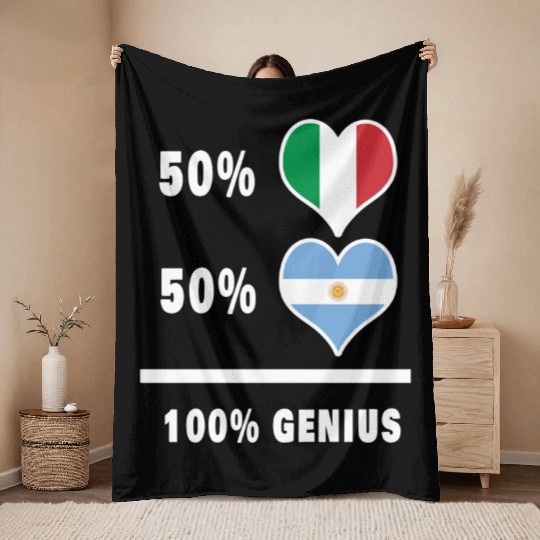 Argentina and Italy 100% genius flag design Throw Blankets