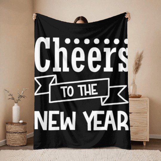 Cheers To The New Year 2023 NYE Party Glasses Throw Blankets