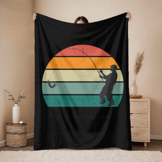 I Only Work To Support My Fishing Habit Throw Blankets