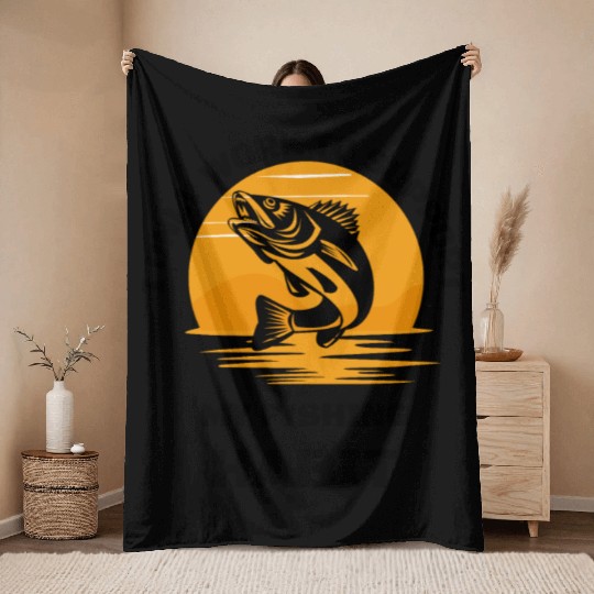 I Only Work To Support My Fishing Habit Throw Blankets