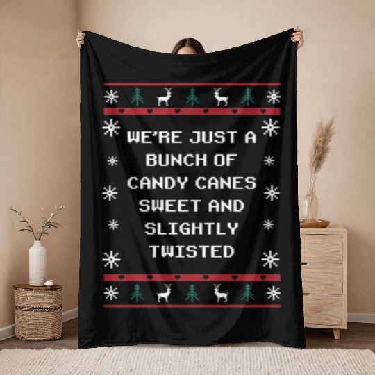 Were Candy Canes Sweet and Twisted Christmas Girlf Throw Blankets