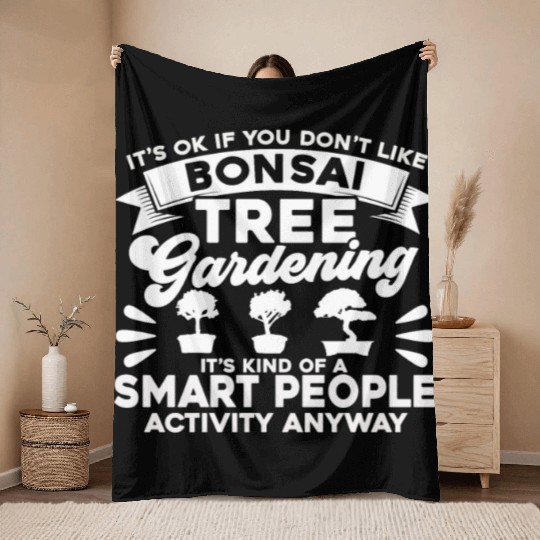 Bonsai Tree Owner Gift Bonsai Tree Gardening Throw Blankets