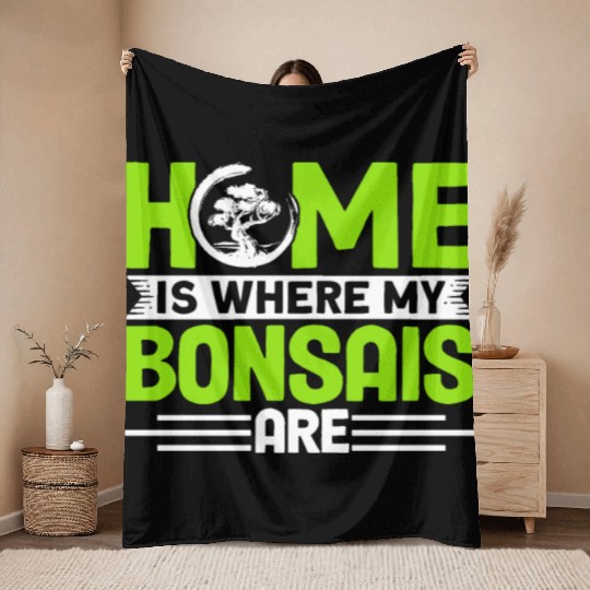 Bonsai Tree Owner Gift Bonsai Tree Gardening Throw Blankets