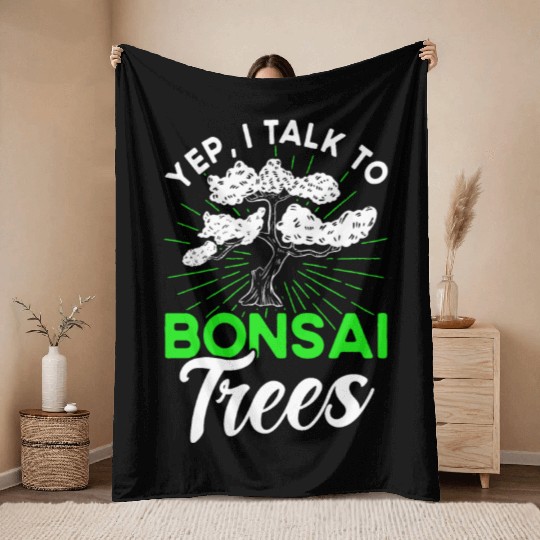 Bonsai Tree Owner Gift Bonsai Tree Gardening Throw Blankets