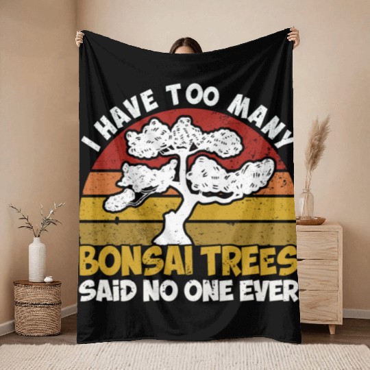 Bonsai Tree Owner Gift Bonsai Tree Gardening Throw Blankets