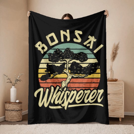 Bonsai Tree Owner Gift Bonsai Tree Gardening Throw Blankets