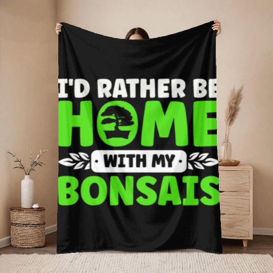 Bonsai Tree Owner Gift Bonsai Tree Gardening Throw Blankets
