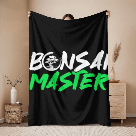 Bonsai Tree Owner Gift Bonsai Tree Gardening Throw Blankets