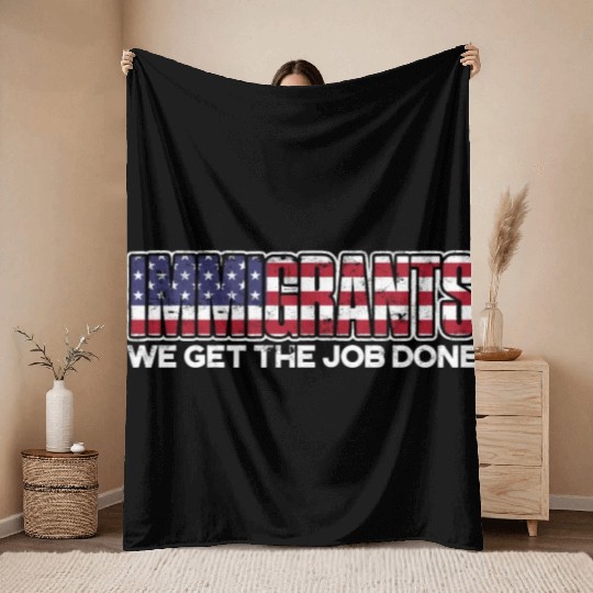 US Immigrant Indigenous USA Immigrants america Throw Blankets