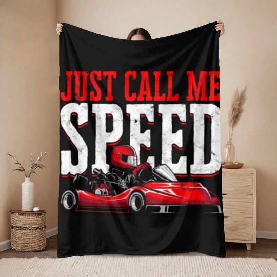 Go Kart Racer Pit Crew Car Racing Karting Throw Blankets