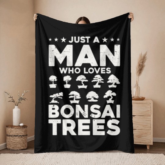 Bonsai Tree Owner Gift Bonsai Tree Gardening Throw Blankets