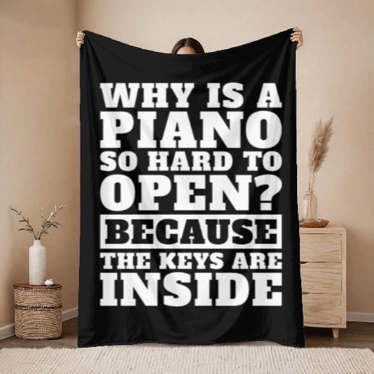 Music Teacher Funny Piano Throw Blankets