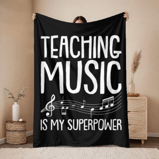 Music Teacher Musical Notes Throw Blankets