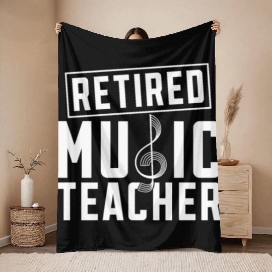 Music Teacher Clef Retired Music Teacher Throw Blankets