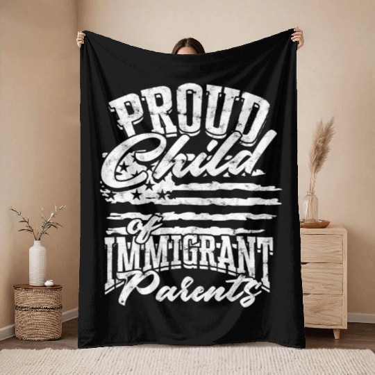 US Immigrant Indigenous USA Immigrants america Throw Blankets