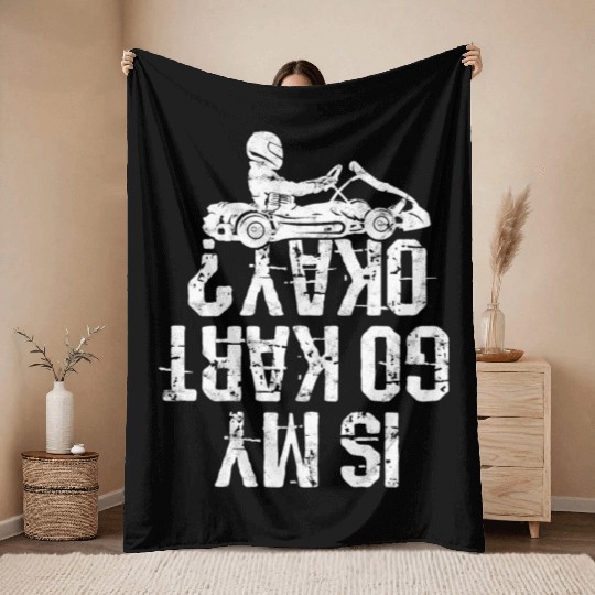 Go Kart Racer Pit Crew Car Racing Karting Throw Blankets