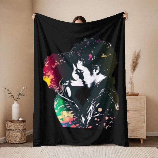 Sweet Couple's Loving Embrace, Valentine's Gift, Throw Blankets
