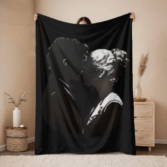 Sweet Couple's Loving Embrace, Valentine's Gift, Throw Blankets